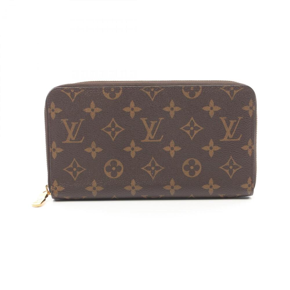 Louis Vuitton Zippy Wallet Organizer Monogram Round Long Wallet Canvas Brown
